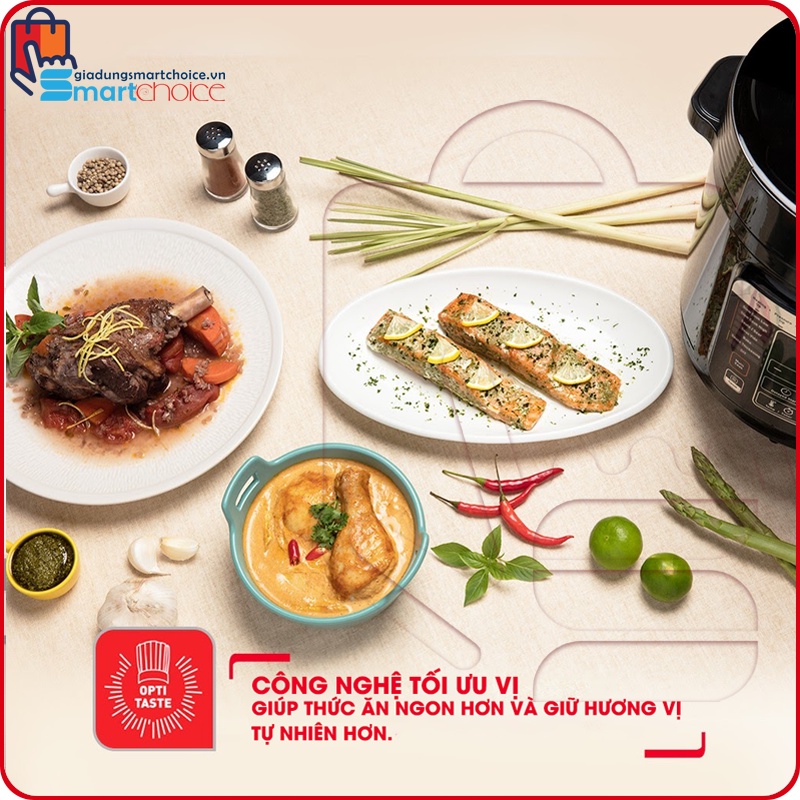 Nồi áp suất điện đa năng Tefal Home Chef CY601868, Công suất 1000W, Dung tích 6L