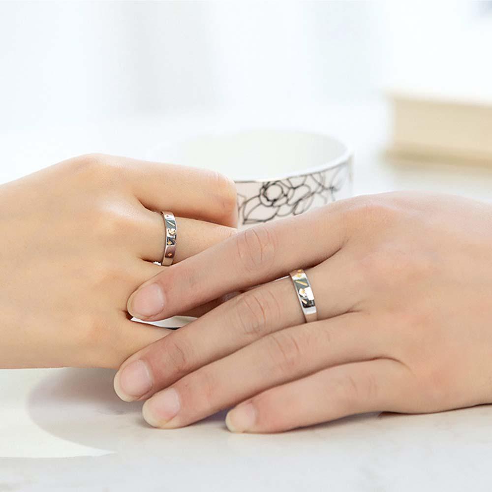 Nhẫn Cặp Hình Ngôi Sao Mặt Trăng Mặt Trời Thời Trang Phong Cách Hàn Quốc