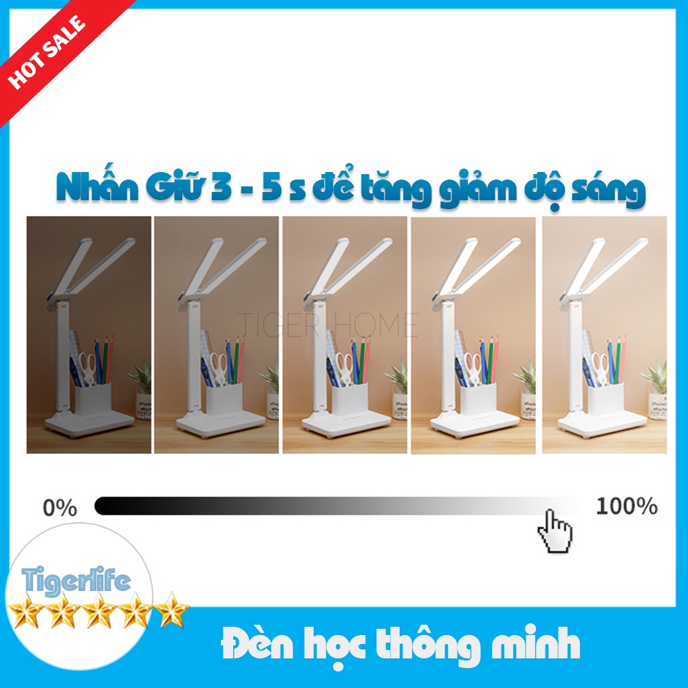 Đèn học chống cận thị, Đèn học tích điện -  2 Led 3 màu ánh sáng Học Đọc Sách Làm Việc Học Sinh Sinh Viên Văn Phòng