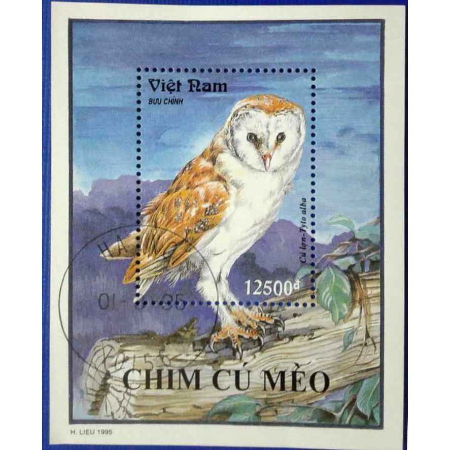 Tem sưu tập MS 702 Block Tem CTO Việt Nam Cú Mèo 1995