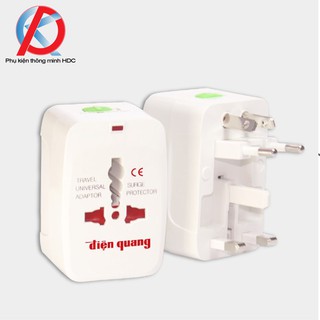 Ổ cắm du lịch ổ cắm chuyển đổi 3 chấu sang 2 chấu Điện Quang DQ ESK TV01