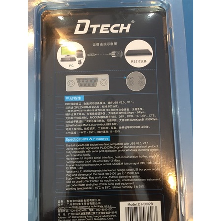 Cáp USB to Com  cổng Âm dài 1.5m DTECH