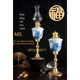 Đèn xanh bọc đồng sứ Bát Tràng