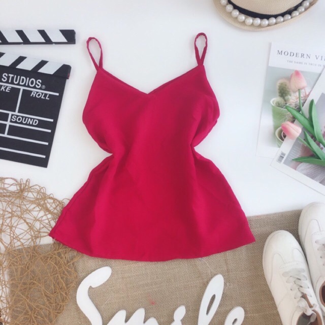 Áo 2 dây tim trơn hình thật 100% | BigBuy360 - bigbuy360.vn