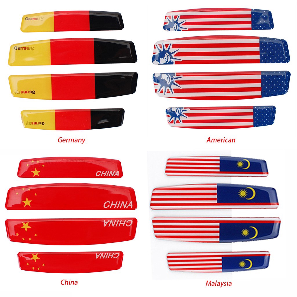 Miếng dán hình lá cờ quốc gia chống trầy/ trang trí cho xe hơi