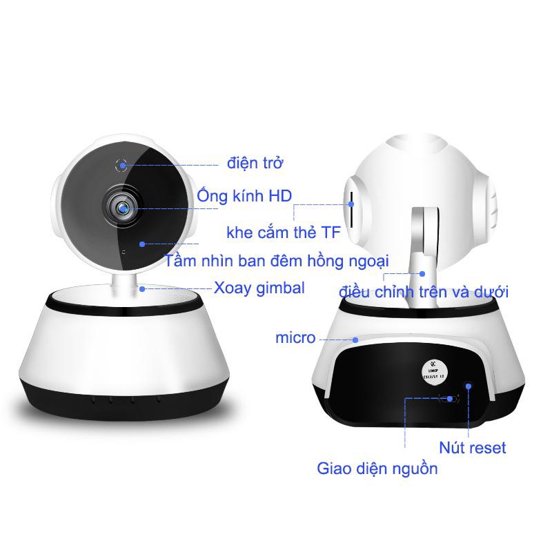 【Khuyến mãi】Camera IP Wifi giám sát ngày đêm V380 chuẩn HD,  chiều quay 360°, thiết kế kiểu robot nhỏ gọn [SXT1 | BigBuy360 - bigbuy360.vn