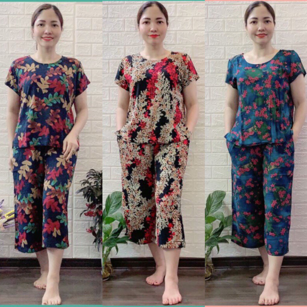 Đồ Bộ Lanh Trung Niên Sớ Lửng Size Nhỏ 40-45Kg
