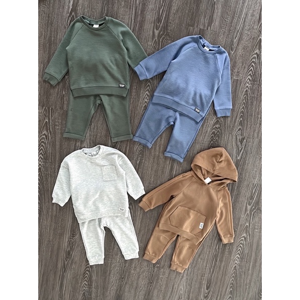 Bộ nỉ da cá H&M cho bé trai sz 4m-4y