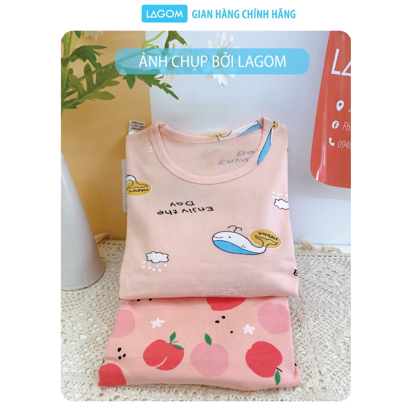 [COTTON ĐANH MỊN] Bộ Dài Tay Bé Trai, Bé Gái Cotton | Bộ Thu Đông Cho Bé Cao Cấp Lagom
