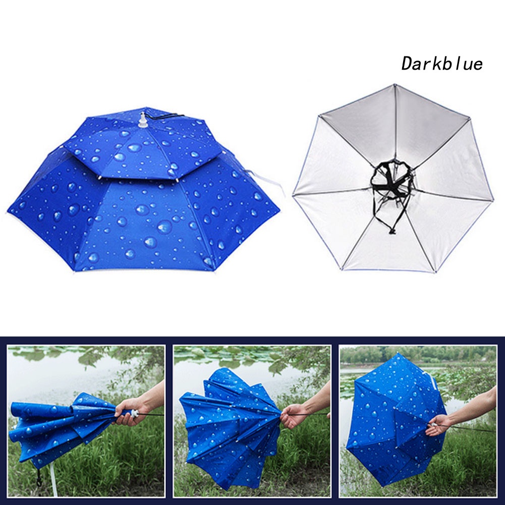 Dù Gấp Gọn Chống Tia UV Chống Gió Tiện Lợi Đi Câu Cá