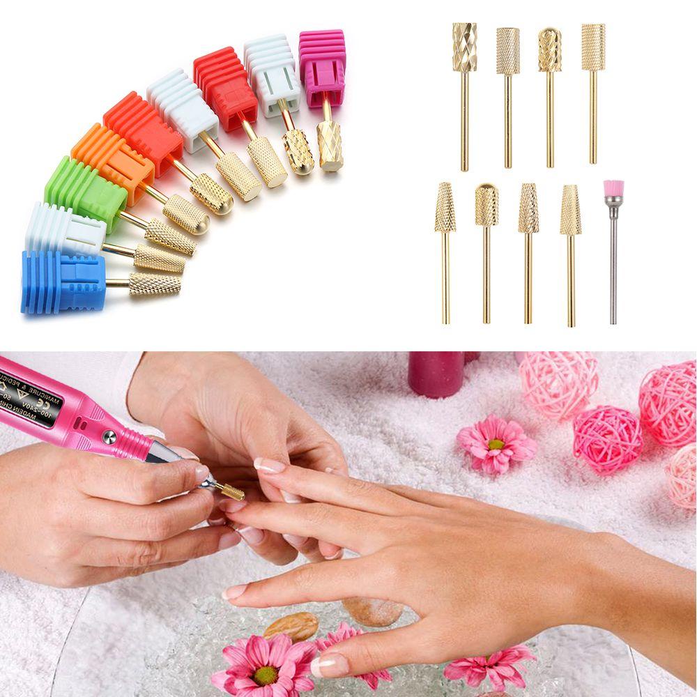 [Hàng mới về] Mũi khoan dũa móng nghệ thuật tẩy sơn gel acrylic bằng thép vonfram cacbua chuôi 3/32 nhiều hình dạng