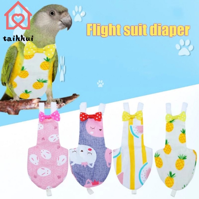Cung con vẹt tã dễ thương đầy màu sắc hoa trái cây chim bồ câu nhỏ vừa lớn gia cầm bay phù hợp với quần áo có thể giặt