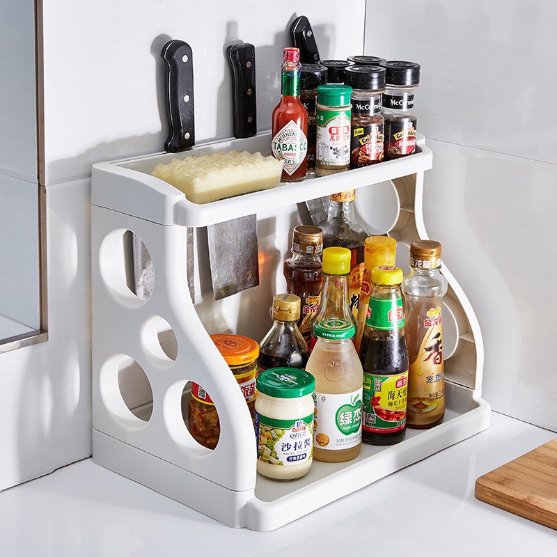 Kệ Gia Vị Nhà Bếp Đa Năng Kệ Đựng Gia Vị 2 Tầng Nhựa Hình Chữ H 88277 Shop Giao Hàng Nhanh