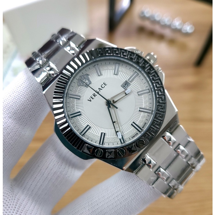 Versace Đồng Hồ quartz Chất Liệu Thép Không Gỉ Thời Trang Cho Nam
