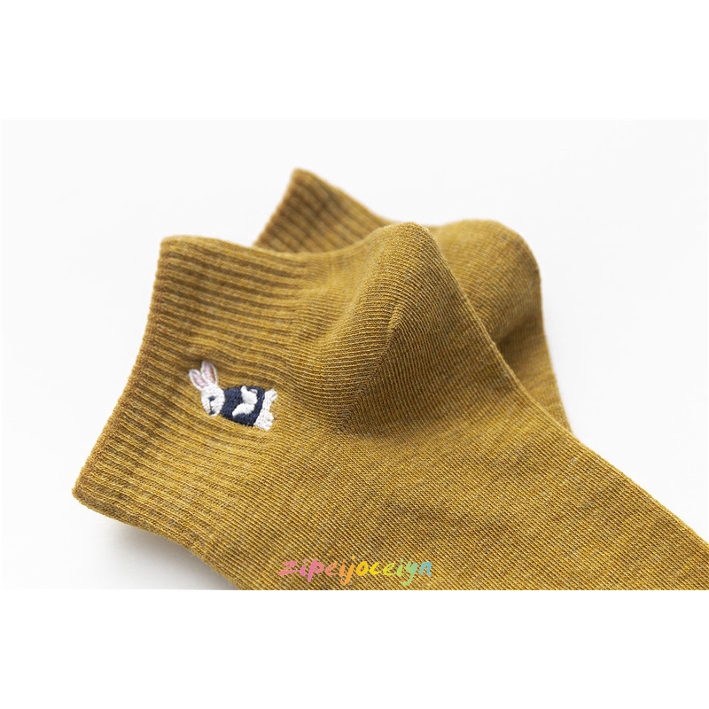 Vớ cotton thêu họa tiết hoạt hình dễ thương