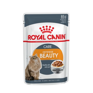 Royal Canin intense Beauty Gravy 85g Sốt thịt giúp dưỡng lông cho mèo trưởng thành trên 12 tháng tuổi made in france