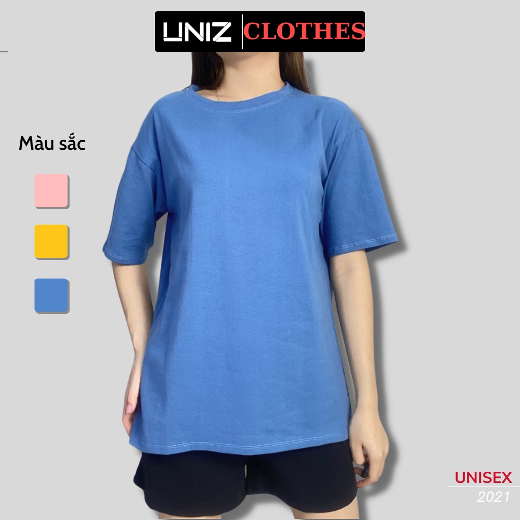 Áo Phông Nữ Trơn UNIZ Aophongcottonkho (3 Màu),Dáng Rộng, Cổ Tròn, Tay Lỡ, Chất Cotton, Mềm Mại