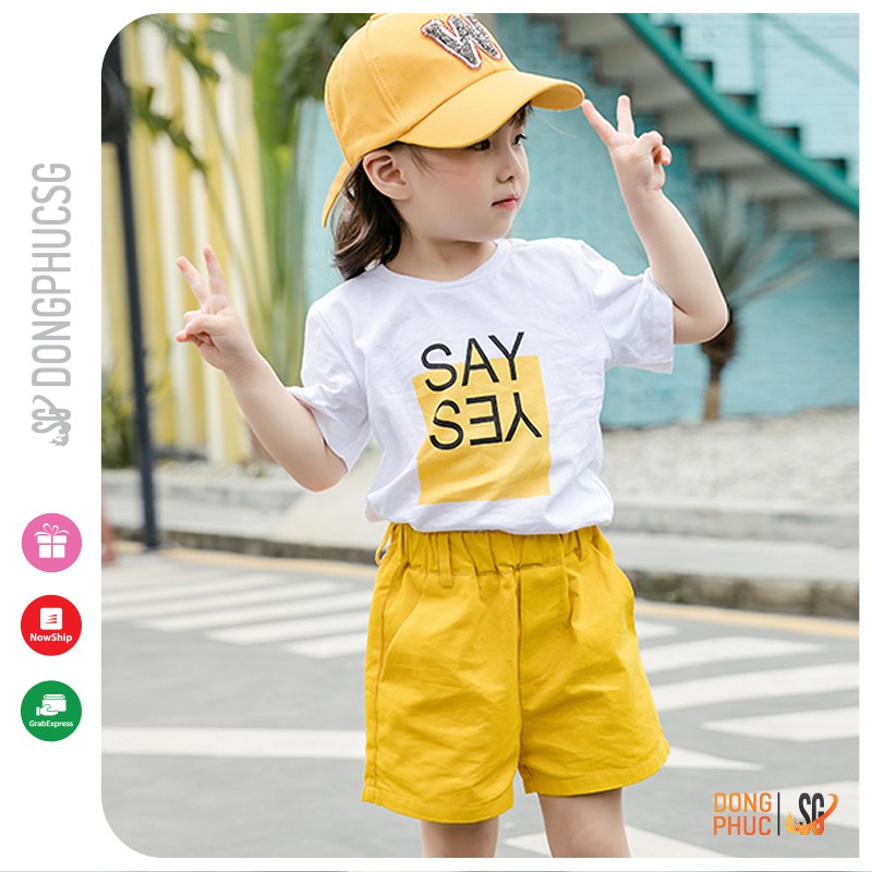 Áo gia đình 3/4/5 người mẫu SAY YES thun cotton dày dặn làm đồ đôi mẹ và bé đồng phục gia đình hội nhóm | DONGPHUCSG