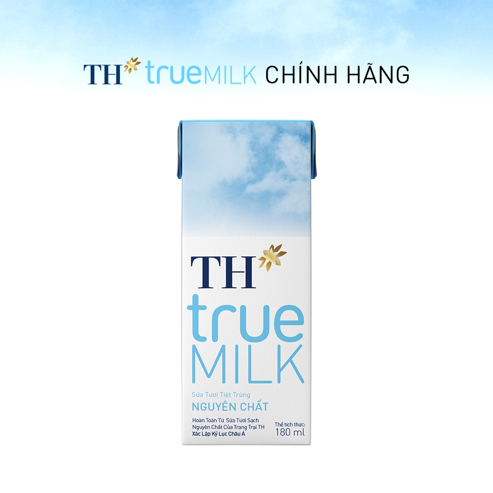 Thùng 48 hộp sữa tươi tiệt trùng nguyên chất TH True Milk 180ml (180ml x 48)