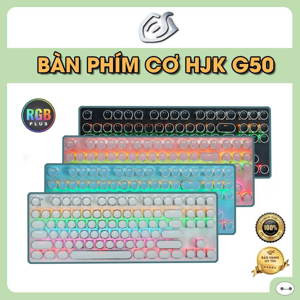 [Mã SKAMSALE03 giảm 10% đơn 200k] BÀN PHÍM CƠ GAMING TKL HJK G50 87 NÚT TRÒN LED RAINBOW