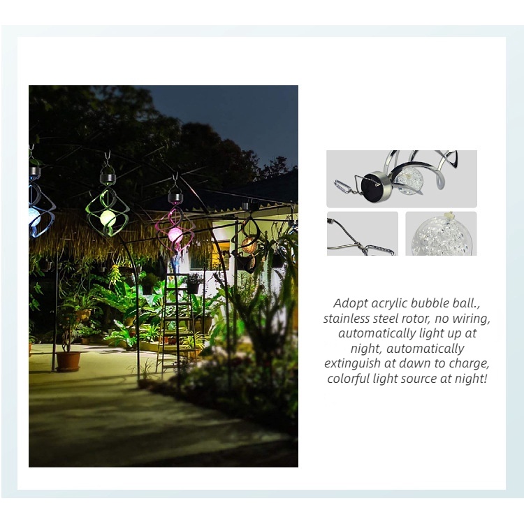 Chuông Gió Có Đèn LED Thay Đổi Màu Sắc Sử Dụng Năng Lượng Mặt Trời Trang Trí Sân Vườn