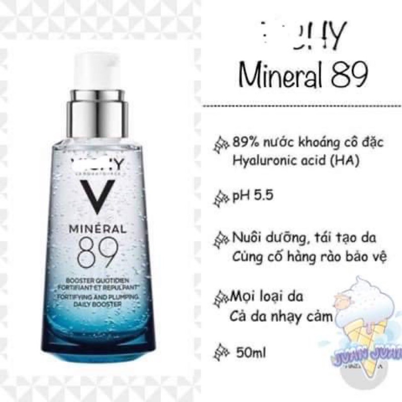 Vichy Mineral 89 - Dưỡng chất khoáng cô đặc,phục hồi da