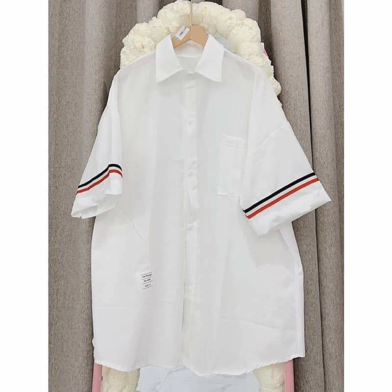 Áo sơ mi viền tay quốc dân, Áo sơ mi  tay ngắn viền Hàn Quốc