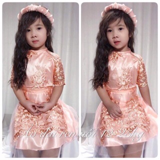 Set áo dài cách tân 2018-Quá đẹp luôn ( gồm nấm Ngọc+ Áo+váy)
