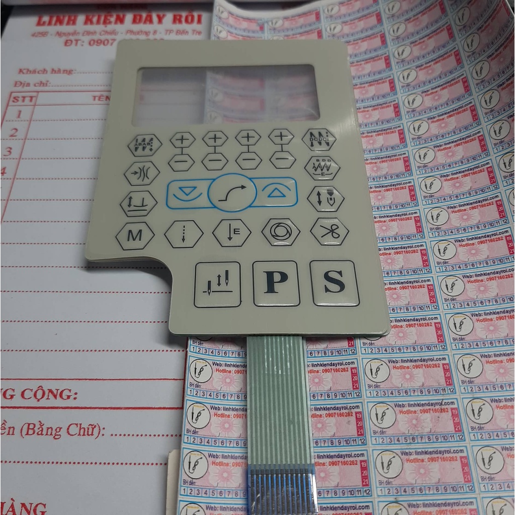 Miếng dán bàn phím xanh dương dán màn hình máy may 1 kim QIXING PS xanh dương