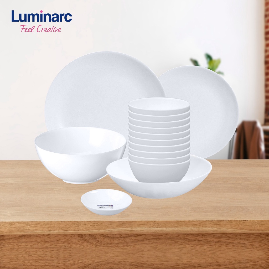 Bộ bát đĩa  Luminarc Diwali thủy tinh 15 chi tiết, chịu va đập, chịu sốc nhiệt tốt, dùng vi sóng - DW15K
