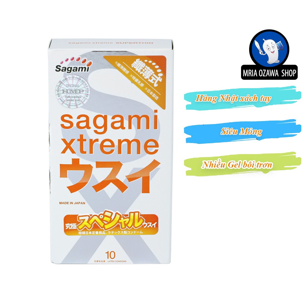 Bao Cao Su Siêu Mỏng SAGAMI Xtreme Super Thin Hộp 10 Chiếc Xuất Xứ Nhật Bản