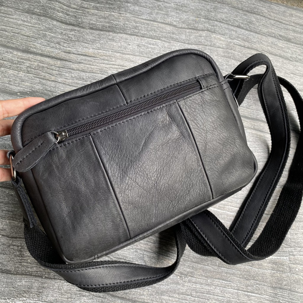 TÚI DA ĐEO CHÉO PHOM NGANG DA BÒ THẬT  DB154