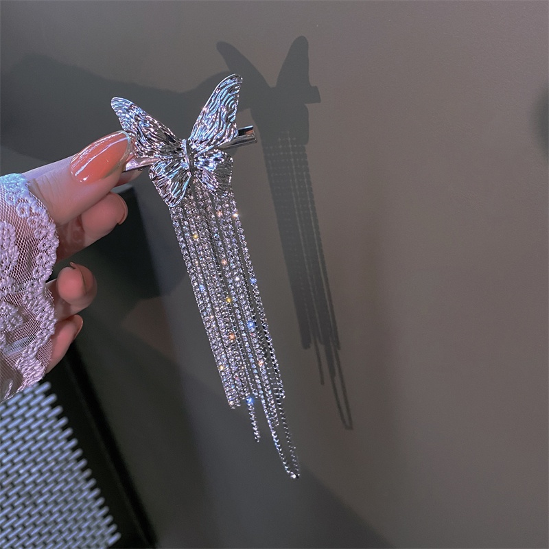 Kẹp Tóc Kim Loại Hình Bướm 3D Phong Cách Hàn Quốc