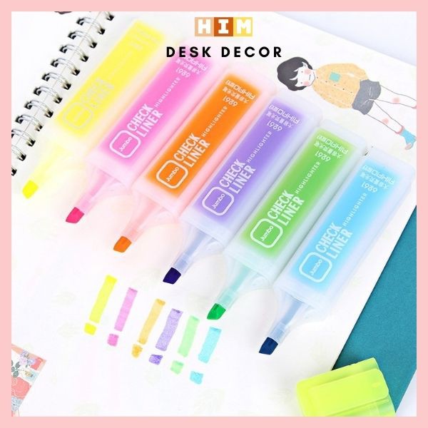 Bút nhớ highlight, Set bút highlight pastel dễ thương nhiều màu cho học sinh dễ dàng đánh dấu ghi nhớ học tập