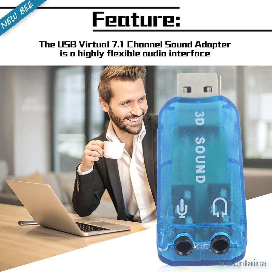 Bộ Chuyển Đổi Thẻ Âm Thanh Usb 1.1 Mic / Loa 7.1 Ch 3d Cho Pc Laptop