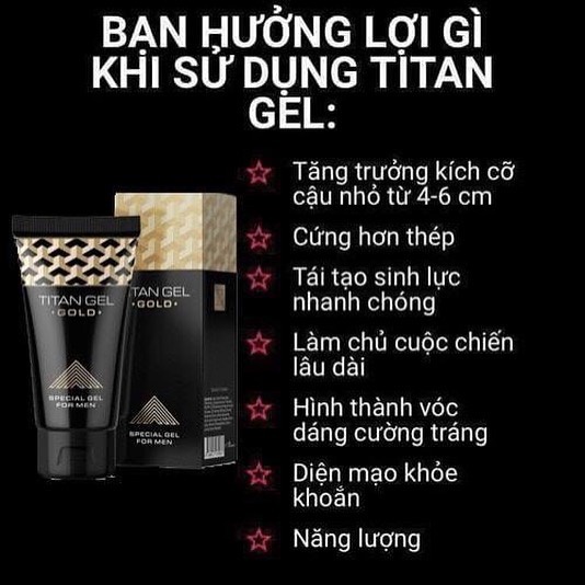 Sản phẩm hộ trợ sức khoẻ nam ,gel titan  nga chính hãng