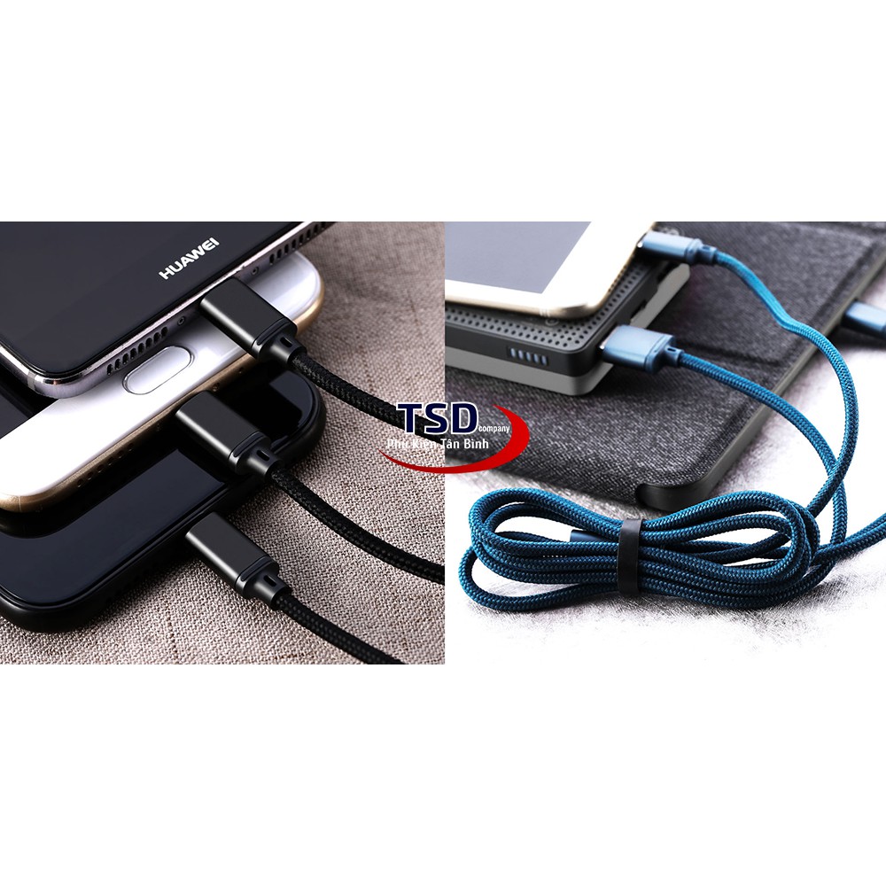 Cáp 3 Đầu Remax RC-131TH Chính Hãng ( Lightning - Micro USB - Type C )