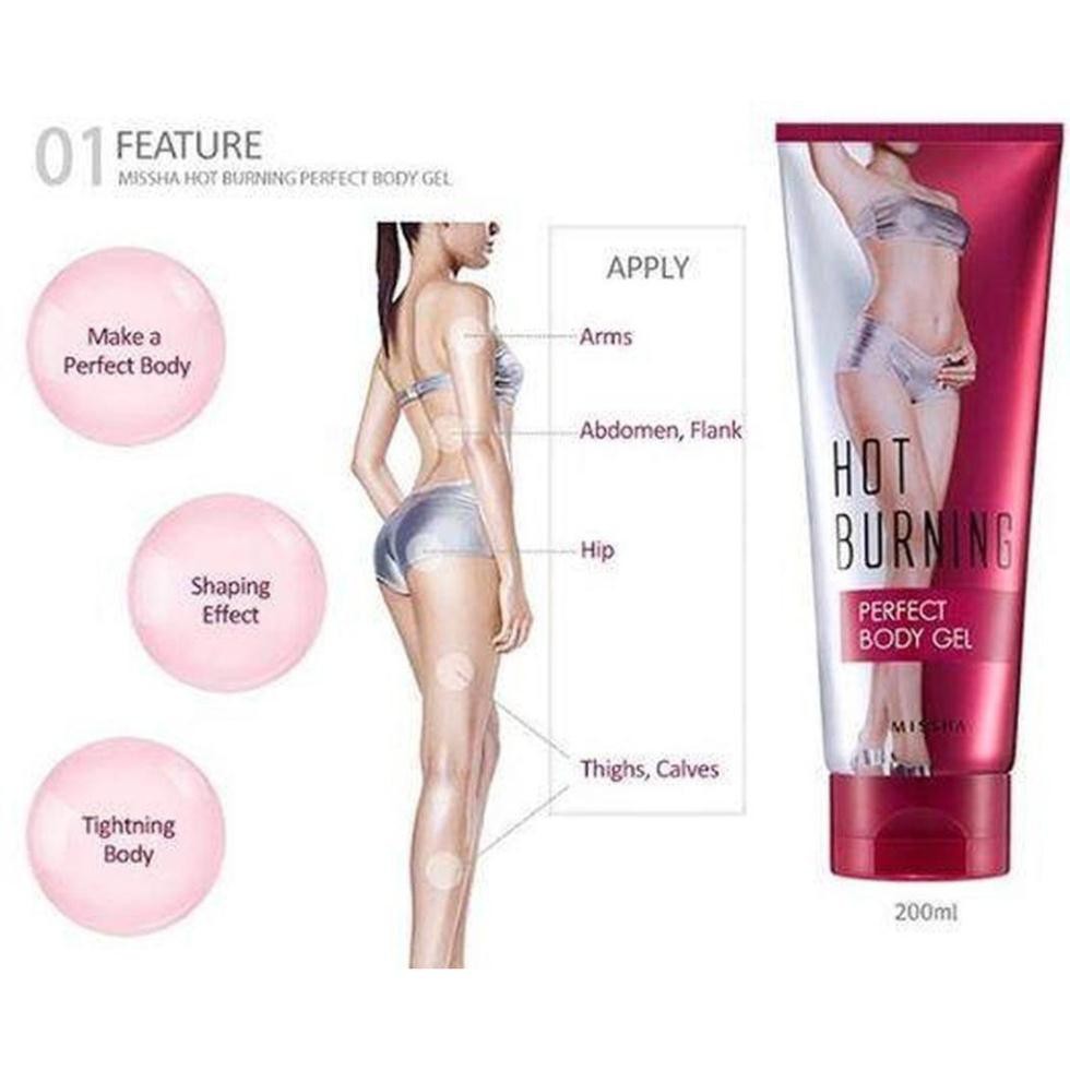 CHÍNH HÃNG Gel Tan mở bụng Missha Hot Burning perfect Body gel 200ml