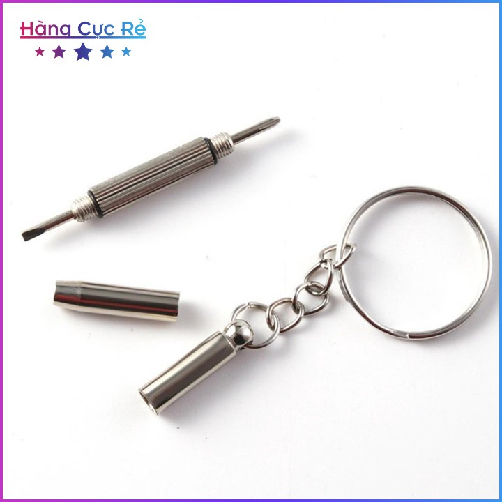 Móc khóa 3in1 kèm tua vít mini sửa chữa mắt kính, đồng hồ - Shop Hàng Cực Rẻ