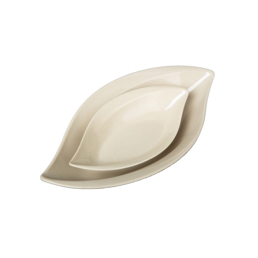 Dĩa lá (25.8 x 13.8 x 3.8) cm nhựa melamine màu nâu (DL02)