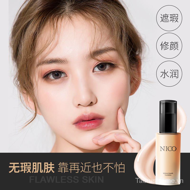 【The Second BranchOYuan】NicoLiquid Foundation Oil Control Concealer Waterproof Sweat-Proof Long-Lasting Moisturizing No Stuck PowderbbCream Vsz5