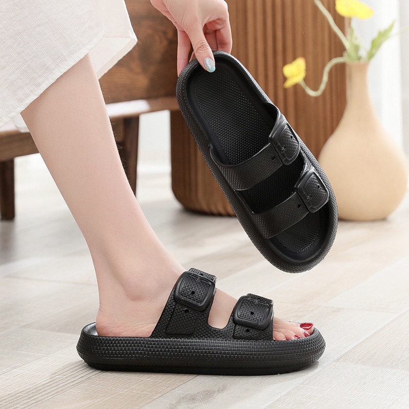 Dép Sandal Nữ 2 Quai Đế Bánh Mì 3cm Siêu Êm Chống Trơn Trượt D50