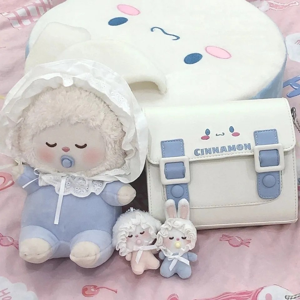Túi Xách Da PU Dáng Vuông In Hình Sanrio Cinnamoroll Kuromi Melody Dễ Thương