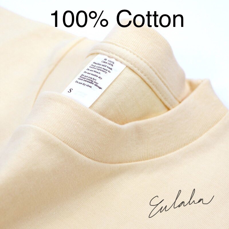 100% cotton - Áo thun trơn cotton basic màu be nam nữ form dày mát