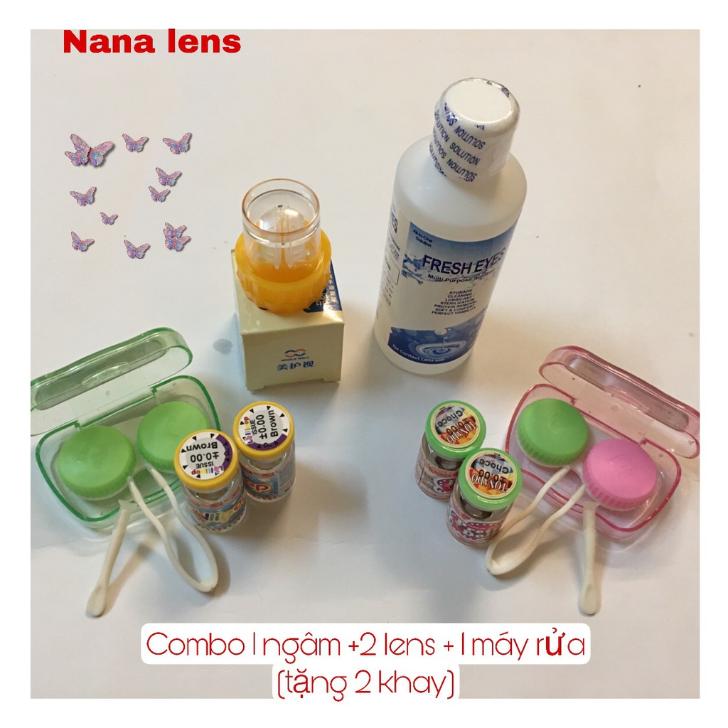 Combo tiết kiệm  tặng kèm 2 khay gương dụng cụ đeo cực xinh - Nana lens