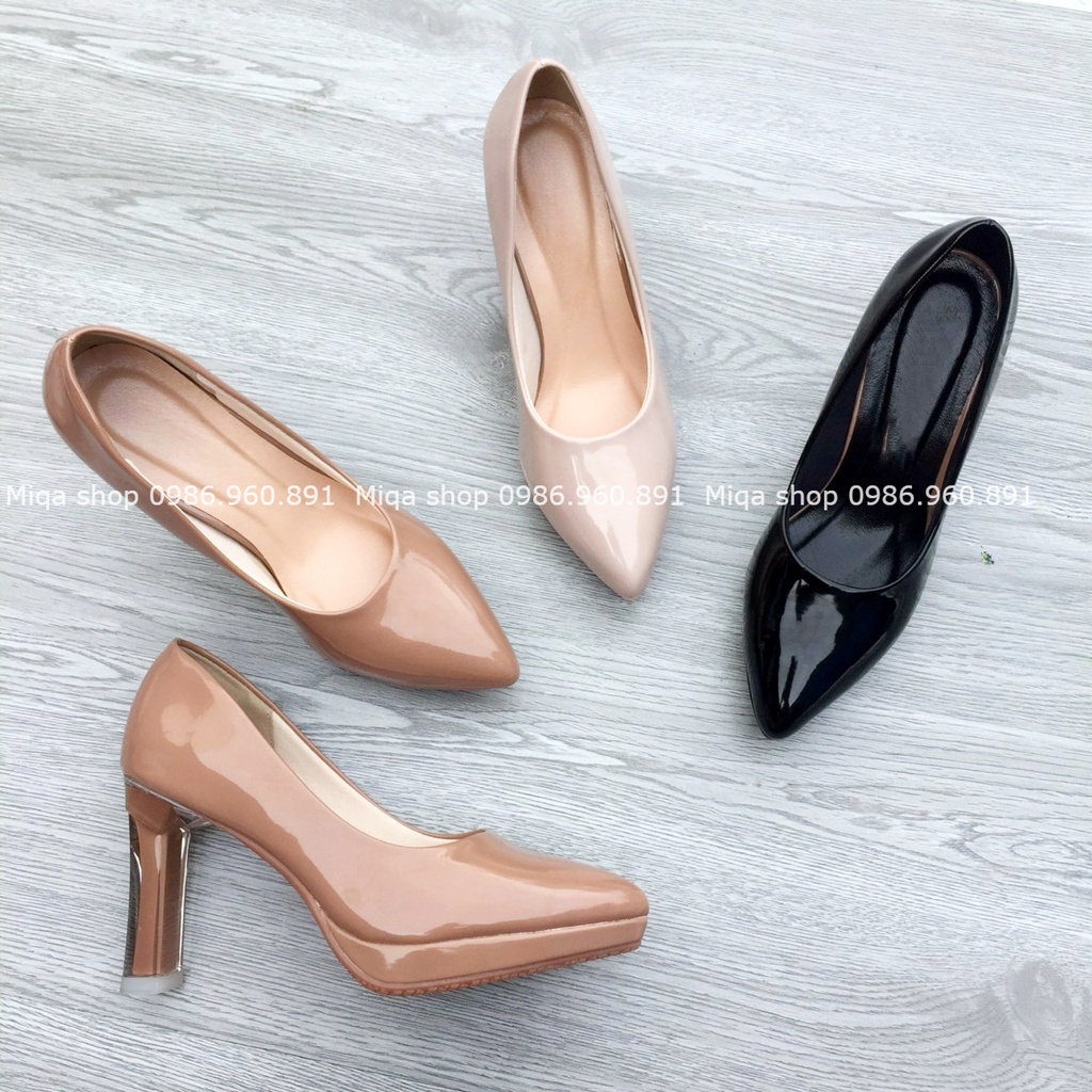 Giày cao gót đế đúp 9cm gót trong - Made in Việt Nam