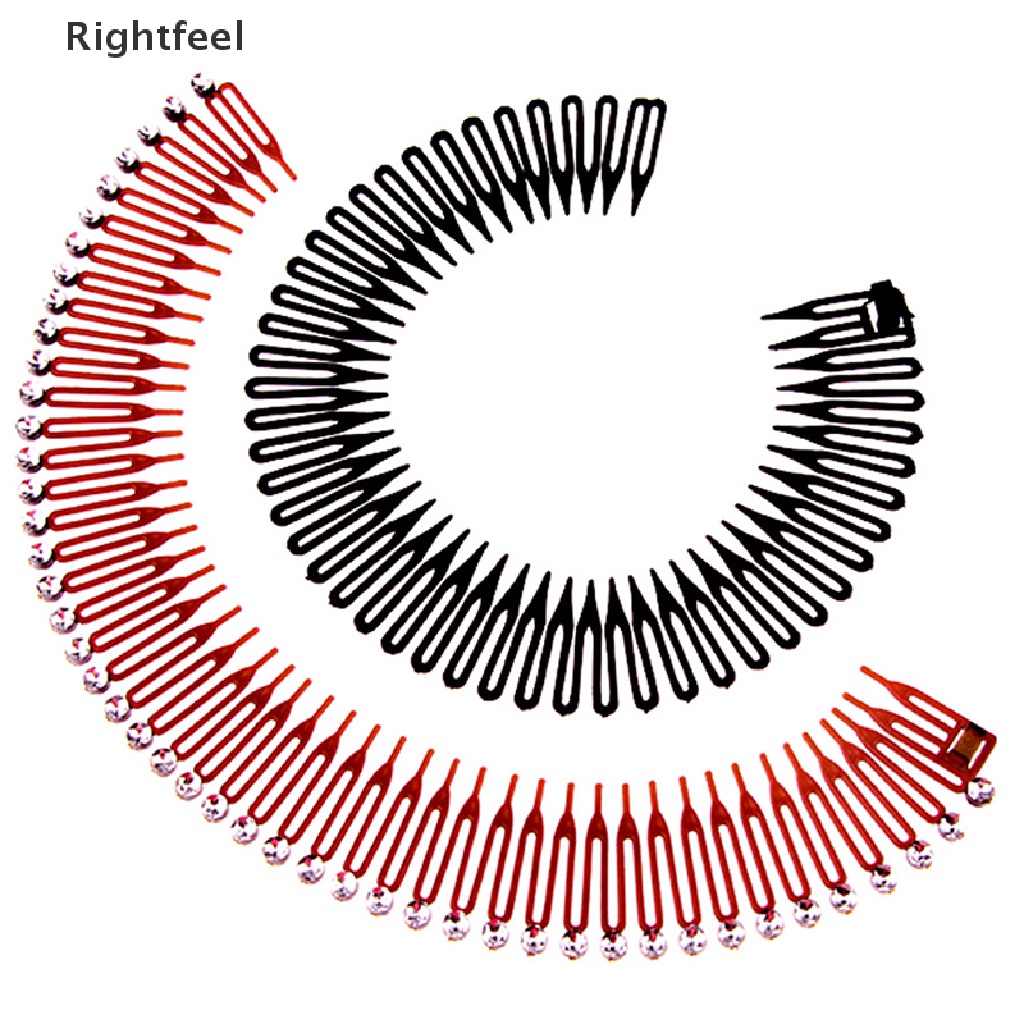 [Hàng mới về] Lược cài tóc bằng nhựa co giãn đính đá kim cương nhân tạo linh hoạt cho nữ