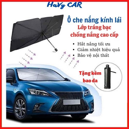 Ô che nắng ô tô cao cấp, dù che nắng kính lái ô tô bảo vệ nội thất