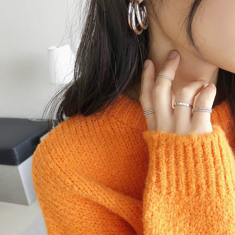 Bông Tai Hình Tròn Cá Tính Độc Đáo Phong Cách Hàn Quốc A596