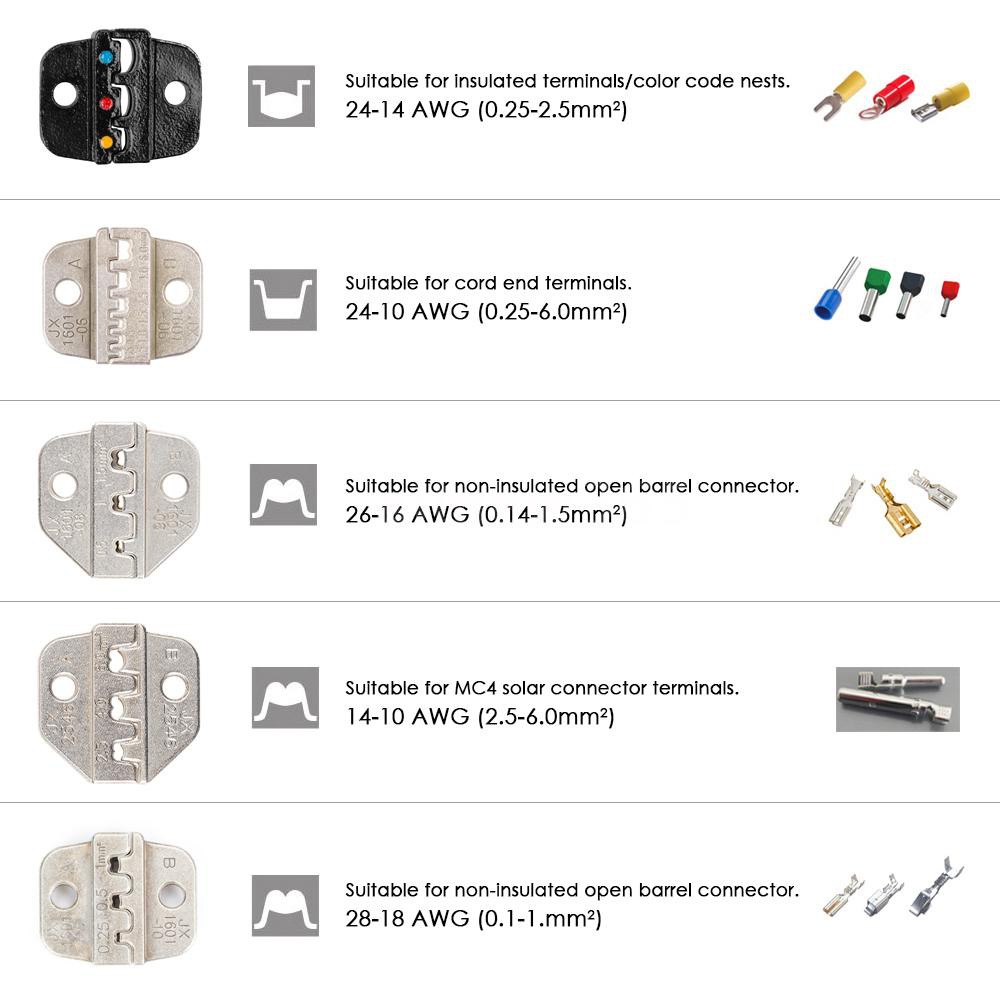 Ham kìm bấm lõi dây jx-1601-2546 awg14-10 2.5